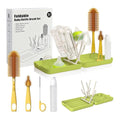 YOTIME Travel Bottle Brush, Travel Bottle Cleaner Kit with Foldable Bottle Drying Rack, for Visit Friends and Relations, Baby Travel Essentials, BPA Free, Green - color: Green