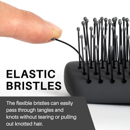 RHOS Hair Brush for Men - Detangler Hair Brush for Styling/Massage - Nylon Bristles for Wet & Dry Hair, Bangs, Thin, Short Hair - Gray - color: 1 Pack-Gray