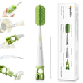 Detachable 5-in-1 Bottle Cleaning Brush Set - Silicone Baby Bottle Brush Cleaner Kit with Nipple Brush, Detail Brush & Straw Brush, Portable Long Handle Bottles Scrubber Cleaning Tool