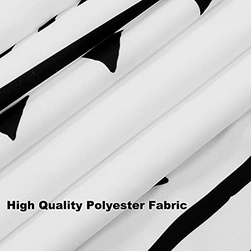 Uphome Extra Long Fabric Shower Curtain for Bathroom, Black and White Boho Shower Curtain Set Chic Triangle Geometric Tassel Cloth Bath Curtains, Waterproof Machine Washable for Modern Bathtub 72 x 78 - color: White, size: 72"W x 78"L (Pack of 1)