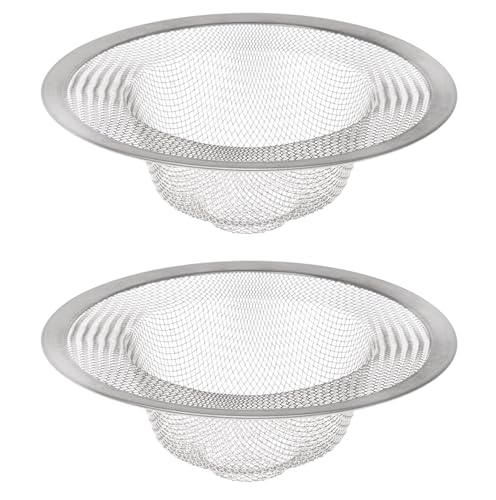 HIC Kitchen Mesh Sink Strainer, 18/8 Stainless Steel, Set of 2, 4.5-Inches - style: Sink Strainers, Set of 2