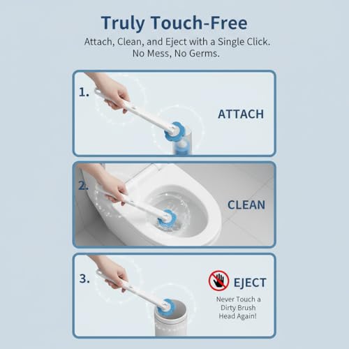 24 PCS Disposable Toilet Brush Refill Heads for Small Bathroom Daily Cleaning, Replacement Heads for Matching Toilet Brush Handle, Toilet Bowl Cleaning Refills, Handle Not Included - color: Replacement Heads - 24pcs Blue
