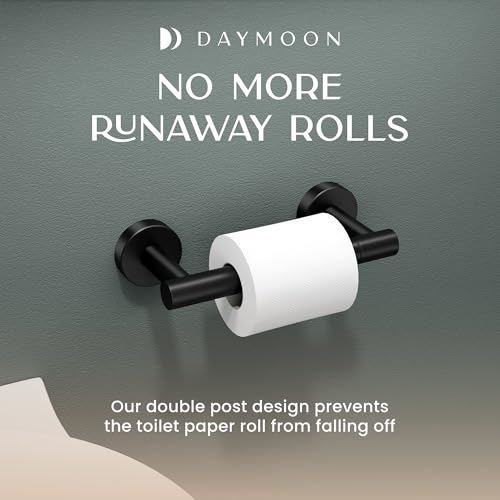 Day Moon™ - Toilet Paper Holder - Modern Roll Holder for Bathroom - 1 Pack - Wall Mount - Classic, Black - color: Matte Black