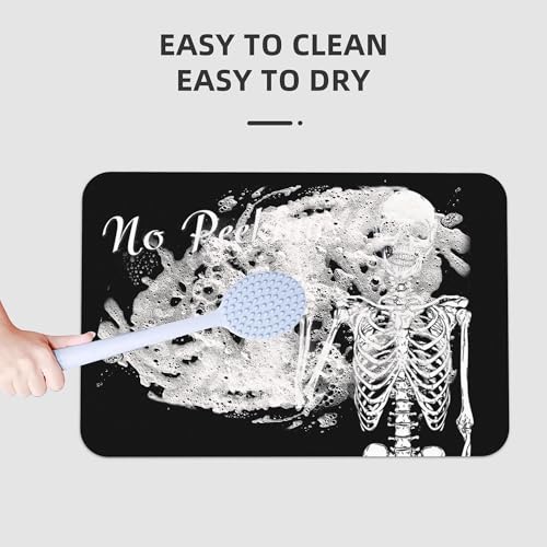 Skull Bath mats Quick Dry Absorbent Bath Rugs Rubber Non Slip Bath Mat for Bathroom Floor Tub Shower Sink 16"×24" - color: Skull, size: 16"x24"