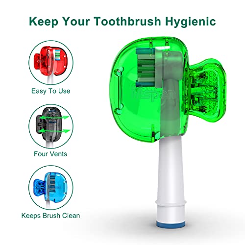 Mspan Toothbrush Head Cover Cap: Toothbrush Protector Brush Pod Case Protective Plastic Clip Bathroom Cool Stuff for Household Travel - color: Blue, Red, Green, Black