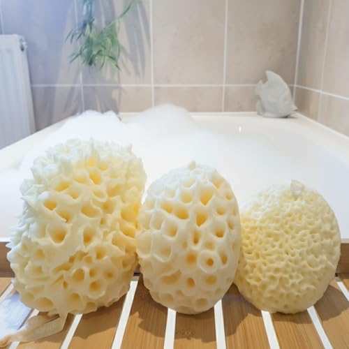 The Coral Scrubs – Family Bath Sponge, 3 Pack Sea Sponges Bath, Shower Sponge, Baby Sponges for Bath Newborn, Bath Sponges for Adults, Kids Bath Sponge.