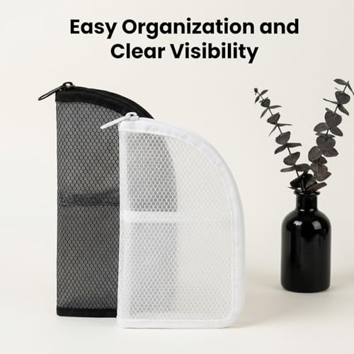 Standing Toiletry Bag, Portable Lightweight Travel Toiletry Bag, Mesh Large Capacity Cosmetic Waterproof Bag,Foldable Clear Hanging Travel Toiletry Bag Cosmetic Organiser Storage(Black) - color: Black