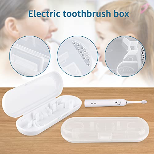 Fowecelt 2 Pack Electric Toothbrush Travel Case for Oral-B Pro and Other Electric Toothbrush, Portable Travel Toothbrush Holder (White & Clear) - color: White & Clear