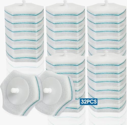 Disposable Toilet Brush Refills 32 Count Toilet Refills, Disposable Toilet Bowl Brush Refill Pads for Bathroom and Toilet Cleaning (Not Compatible with Other Brand Toilet Handle) - style: 32 Toilet Refills