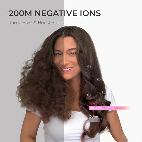 TYMO Hair Dryer Brush Blow Dryer Brush in One, 4 in 1 Ionic Hairdryer and Styler Volumizer with Oval Titanium Barrel, Hot Air Straightener for Smooth Frizz-Free Blowout, Pink, 2.85 Inch - color: Pink, size: 2.85 Inch