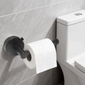 Black Removable Suction Cup Toilet Paper Holder, No Drilling Bathroom Wall Mount Tissue Roll Holder Matte Black Stainless Steel Damage-Free Easy Install & Reposition - color: Matte Black