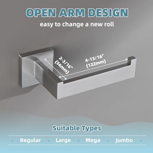 Bathroom Hardware Set 4-Piece, Angle Simple SUS304 Stainless Steel Bath Accessory Kit, Bathroom Fixture Set with Robe Hook, Toilet Paper Holder, Towel Holder and Towel Bar Brushed Nickel - color: Brushed Nickel