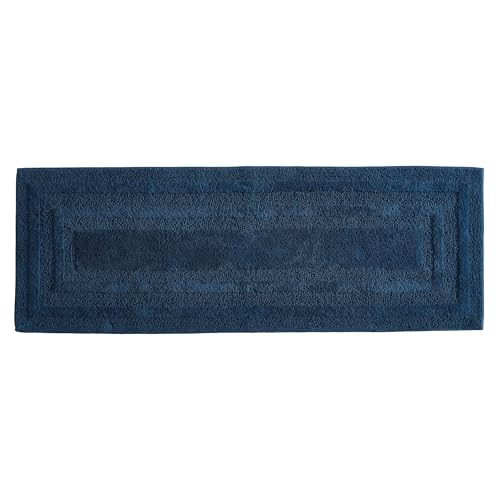 Eddie Bauer - Bathroom Rug, 100% Soft Plush Tufted Cotton Runner Rug, Highly Absorbent, Quick-Dry, and Skid-Resistant Backing (Logan Indigo Blue, 22" x 60") - color: Indigo Blue, style: 22" x 60"
