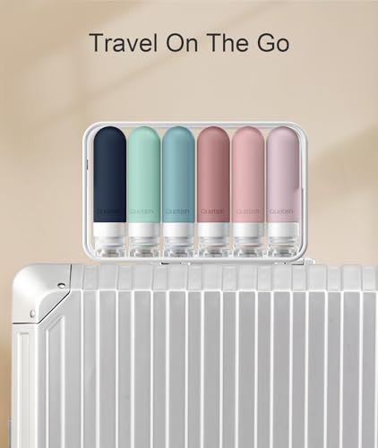 Quatish Travel Bottles for Toiletries 6 Pack, Original Patented Leakproof 3 oz Tsa Approved Travel Size Containers, BPA Free Silicone Shampoo and Conditioner Bottle, Cruise Camping Essentials, Morandi - color: Morandi