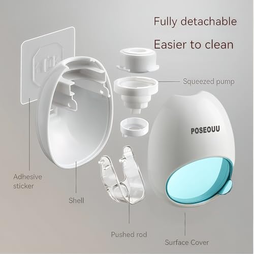 Toothpaste Dispenser Wall Mounted for Bathroom, Sapphire Blue | For Kids & Adults; Comes With Custom Cleaning Brush & 2 Heavy-Duty Adhesive Pads, Drill-Free Wall Mount Bathroom Accessory - color: Sapphire Blue