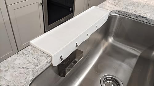 SiliProducts SiliSink XL Silicone Edge Guard for Kitchen Sink - Fits 3.75” - 4” Wide - The Original Silicone Sink Edge Protector with Sponge Caddy - Splash Guard, 20” White - color: White, size: 4in x 20in