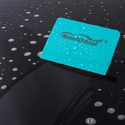 NEWISHTOOL Soft Silicone Small Squeegee for Vinyl, 2 PCS PPF Tools Window Tinting V-Blade Scraper for Window Film Application, Car Paint Protective Film Installation & Water Removal - color: Blue
