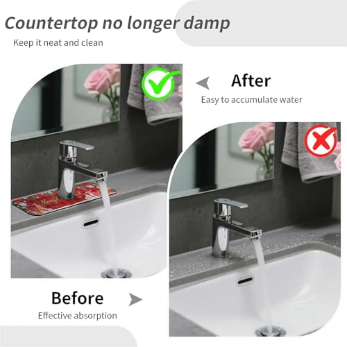 Faucet Fast Absorbent Pad - Snowman Christmas Tree Gift , Suitable For Kitchen, Bathroom, Island And Other Scenes - color: Snowman Christmas Tree Gift