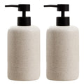 Soap Dispensers 400ML 13OZ, 2 PCS Hand Dish Lotion Shampoo Lotion Soap Dispenser Jar, Resin Premium Thick Soap Pump Bottles for Kitchen Bathroom Countertop (Beige) - color: Beige