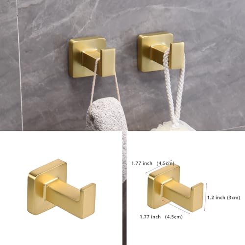 5 Pieces Brushed Gold Bathroom Hardware Accessories Set,Stainless Steel 23.6" Hand Towel Bar Set Gold, Toilet Paper Holder, Towel Holder Set,Towel Rack Set for Bathroom - color: Brushed Gold