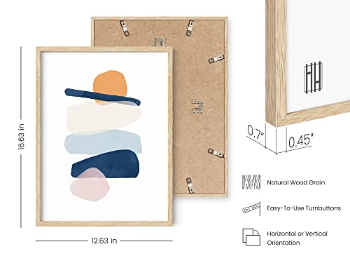 HAUS AND HUES Abstract Art Wall Decor - Set of 3 Abstract Wall Art for Living Room, Blue Posters Geometric Wall Art Abstract, Room Posters Aesthetic Colorful Wall Art (Beige Frame, 12x16) - color: Painted Pastel, size: 12"L x 16"W, style: Beige Framed