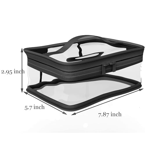 Black Makeup Bag Zipper Waterproof Portable Travel Storage Pouch 2 Pcs - color: Black