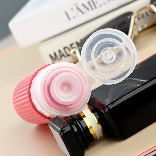 Mrsdry Travel Bottles for Toiletries, Tsa Approved 3oz Portable Travel Bottles, BPA Free Leak Proof Squeezable Silicone Travel Size Containers, Travel Accessories with Clear Toiletry Bag (4 Pack) - color: Cream-Colored, size: 3 Ounces
