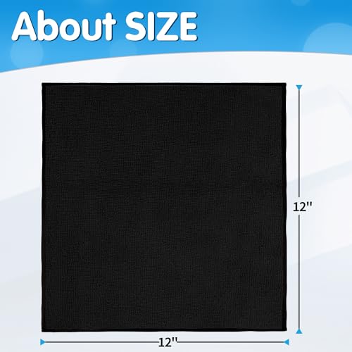 20 Pack Black Microfiber Cleaning Cloth, Lint-Free Car Wash Towels, All-Purpose Absorbent Cleaning Rags for Housekeeping, Dust Cloth for Office, Mechanic, Automotive - color: Black