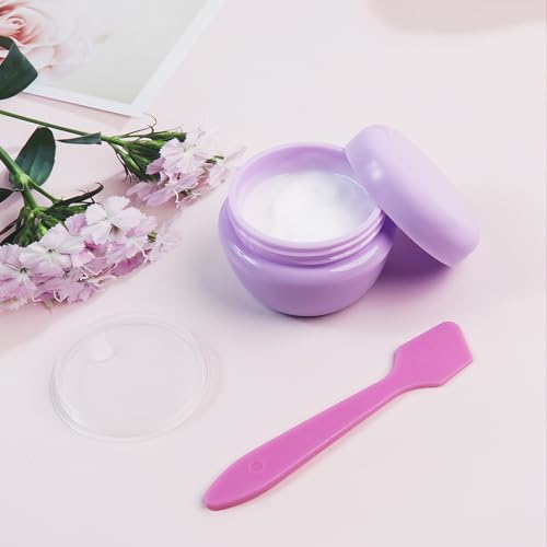 GAQWOK 6 Pcs 20ml Small Travel Containers Portable Toiletry Storage Jars | Compact travel size for creams lotion, comes with 2 small spoons, ideal for outdoor traveling daily use