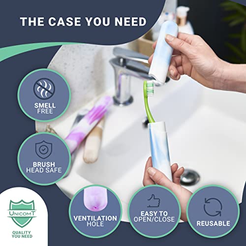 8 PCs Elite Travel Toothbrush Case with Drainage Holes–Portable, Breathable Plastic Toothbrush Holder Travel Covers–Ideal for Camping, Trips & Daily Use Cute Tooth brush Cover Container– Multi Colors - style: Pack of 8