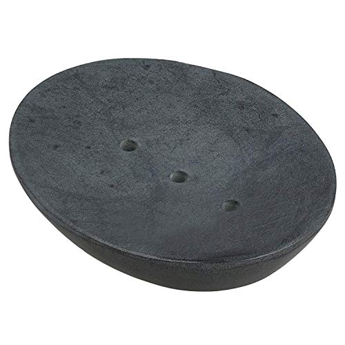 Ajuny Self Draining Soap Dish with Drain Durable Waterfall Stone Soap Tray Holder Soap Saver for Shower, Bathroom, Kitchen, Bathtub Easy Clean - Grey | Soap Saver Tray Natural Stone Plate for Kitchen Countertop Shower Bathroom Accessories Non-Slip Keep Dr
