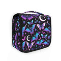 MNSRUU Hanging Toiletry Bag Neon Purple and Bats Stars and Moons Travel Makeup bag for Toiletries Portable Travel Toiletry Organizer Cosmetic Bags with Hanging Hook - color: Bats A8889