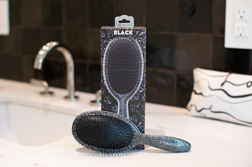 FRAMAR Glitter Hair Brush Detangler, Detangling Hairbrush For Women, Wet Hair Brush For Girls, Hair Detangler Brush, Wet Hairbrush, Hairbrushes, Girls Hairbrush Detangler, Reduces Frizz - Black - color: Glitter - Black