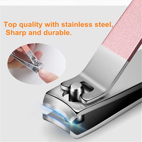 QURIPE 7pcs Manicure Set, Nail Clippers Kit, Stainless Steel Manicure Kit, Nail Clipping Tools Portable Travel Grooming Kit, The Best Gift with Luxurious Case(Rose Gold) - color: Rose Gold