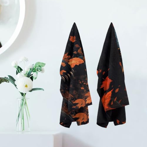 Black Bear Hand Towels, Wild Animal Bear Retro Cabin Forest Bathroom Towel Soft Absorbent Small Bath Towels Decorative Kitchen Guest Dish Towel - color: Black Bear