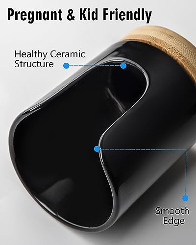 Ceramic Bathroom Cups Dispenser - 3 oz Disposable Paper & Plastic Bathroom Cups Holder - Mouthwash Cups Dispenser for Bathroom, Guest Toiletries, Countertop - BPA Free, Kids Safe (Black) - color: Black, size: Set/1