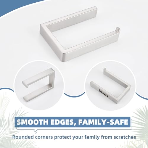 APLusee Toilet Paper Holder Brushed Nickel 304 Stainless Steel, Heavy-Duty Screw Mount, Rustproof & Space Saving Holder for Stylish Bathrooms, Apartments & Compact Spaces - color: Brushed Nickel