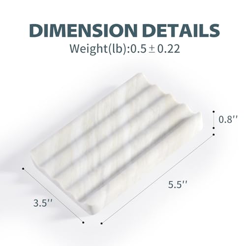 Soap Holder, Marble Soap Dish for Shower, Bar Soaps Holder with Water Ripple Design, Easy Cleaning Soaps Saver for Kitchen Sink，Bathroom, Executive Greek Natural Stone Tray(Agiax) - color: Agiax