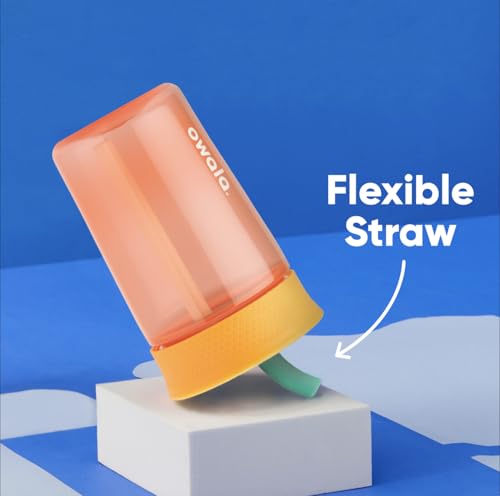 Owala Kids Insulation BPA-Free Plastic Tumbler with Spill Resistant Flexible Straw, Easy to Clean, Kids Water Bottle, Great for Travel, Dishwasher Safe, 15 Oz, Orange and Peach (Watermelon) - color: Watermelon, size: 15 Ounces
