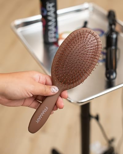 FRAMAR Chocolate Hair Brush Detangler – Wet Hair Brushes For Women, Womens Hair Brush, Hair Accessories, Hairbrush For Women, Cepillos Para Cabello, Reduces Breakage – Detangle Brush - color: Chocolate