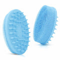 All-in-One Exfoliating Shower Brush – Gentle Silicone Loofah for Sensitive Skin with Dual-Purpose Scalp Massage for Spa-Quality Showers Daily (1pck) (Blue) - color: Blue