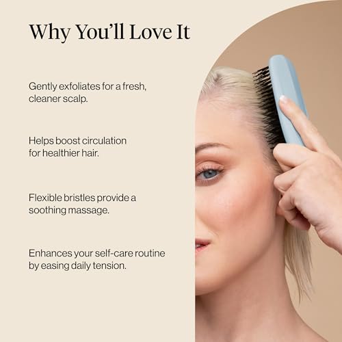Kitsch Scalp Renewal Brush - Exfoliating & Scalp Massager for Hair Growth, Gentle Head Massage Brush to Remove Buildup, Boost Circulation & Relaxing Head Scrubber for Washing Hair - Haze Blue - color: Haze Blue