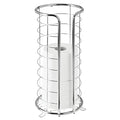 mDesign Metal Free Standing Toilet Paper Organizer Stand - 3 Rolls of Jumbo Toilet Tissue Storage - Bathroom Decor Accessory for Under Sink, Vanity, and Inside Cabinet Shelf - Omni Collection, Chrome