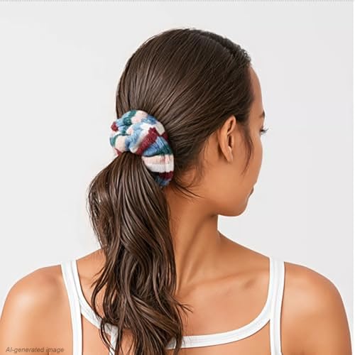 Reusable Shower Cap for Women: Adjustable Waterproof Bath Cap with Elastic Band & Bowknot, Extra Large Spa Shower Bonnet Hair Protector, Salon Quality Hair Hat Gift Set - color: Multicolor 1