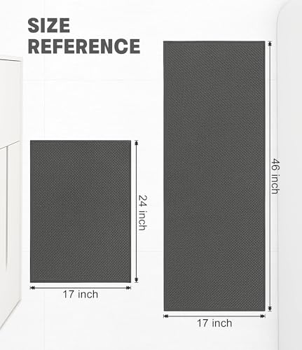 YIHOUSE Bathroom Rug Sets 2 Piece, Ultra Thin Quick Dry Bath Mat, Absorbent Bath Mat for Bathroom Non Slip Machine Washable Bath Rug (Dark Grey) - color: Dark Grey, size: 2 Pieces (Large)