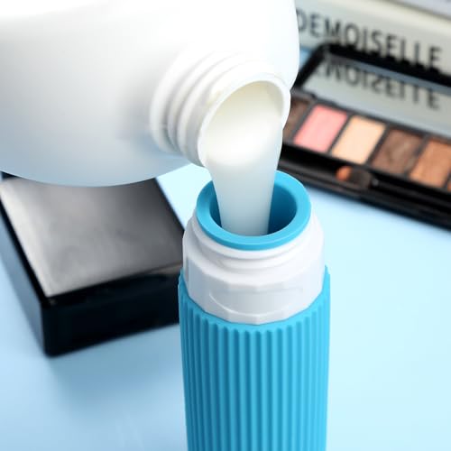 Mrsdry Travel Bottles for Toiletries, Tsa Approved 3oz Portable Travel Bottles, BPA Free Leak Proof Squeezable Silicone Travel Size Containers, Travel Accessories with Clear Toiletry Bag (4 Pack) - color: Blue, size: 3 Ounces