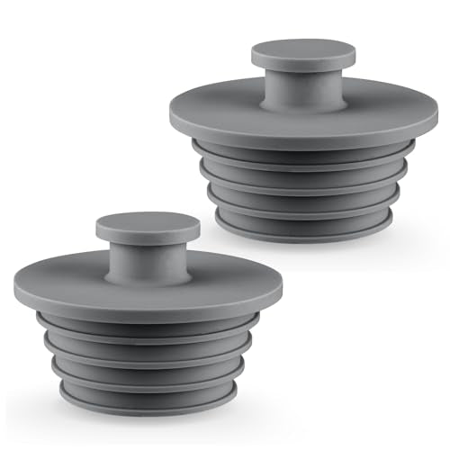 Aluvor Bathtub Stopper Drain Plug Bathroom Tub Plug Sink Stopper 2pcs | Silicone Bathtub Drain Plug Tub Drain Stopper Washbasin Stopper - color: Dark Grey, size: Large