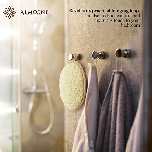 Almooni Natural Loofah Exfoliating Body Scrubber, Made with Natural Egyptian Shower Loofah Sponge, Bath Shower Loofah Sponge for Women and Men, for Face and Body That Gets You Clean - 2 Count (1 Pack) - style: Egyptian Shower Loofah Sponge