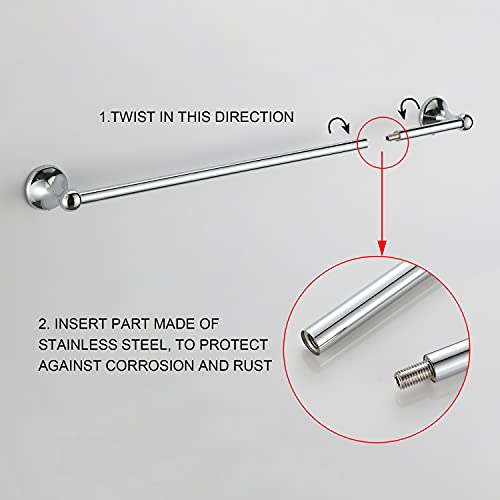 BGL Bathroom Hardware Set Chrome Adjustable Expandable Bath Towel Bars Bathroom Accessory Set Towel Racks 8-Pieces Wall Mount - color: 8 Pcs Chrome