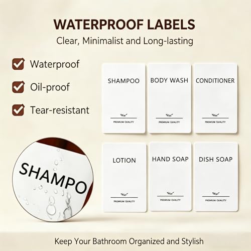 Shampoo and Conditioner Dispenser Set, 3Pack Refillable Shampoo and Conditioner Bottles with Labels, 500ml Soap Dispenser 16.9oz Shower Dispenser Square Pump Bottle for Bathroom and Kitchen - White - color: White - 3pack 16.9oz